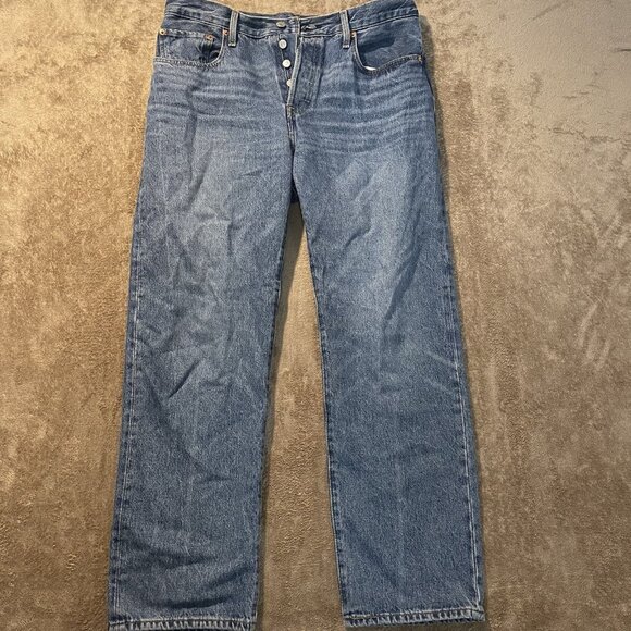 Levi's Jeans Mens 30x30 501 Original Fit Blue Button Fly 100% Cotton Denim Pants - Picture 1 of 10
